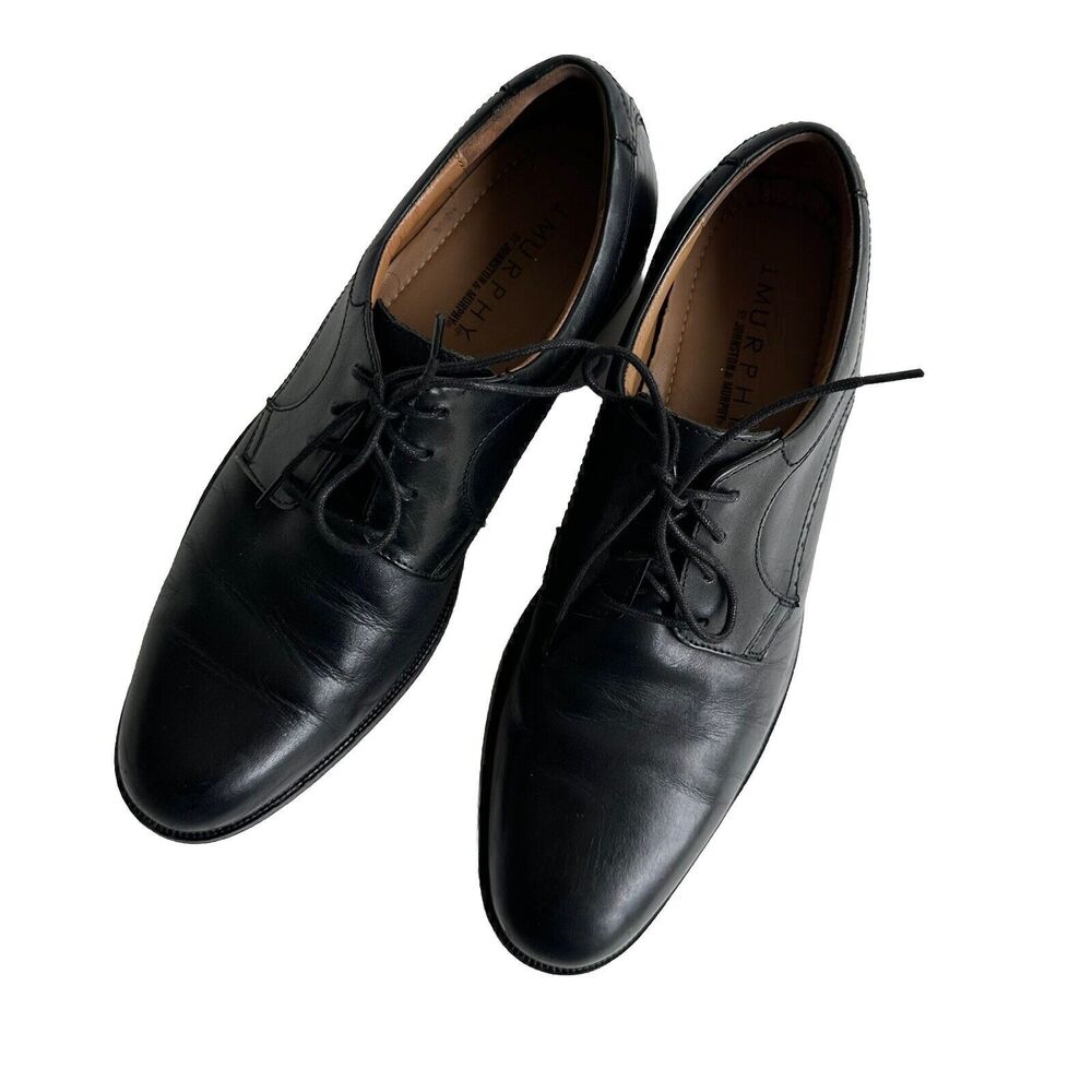 J Murphy Johnston And Murphy Black Oxford 59-2015 Size 11M Leather Dress Shoes